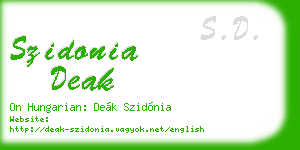 szidonia deak business card
